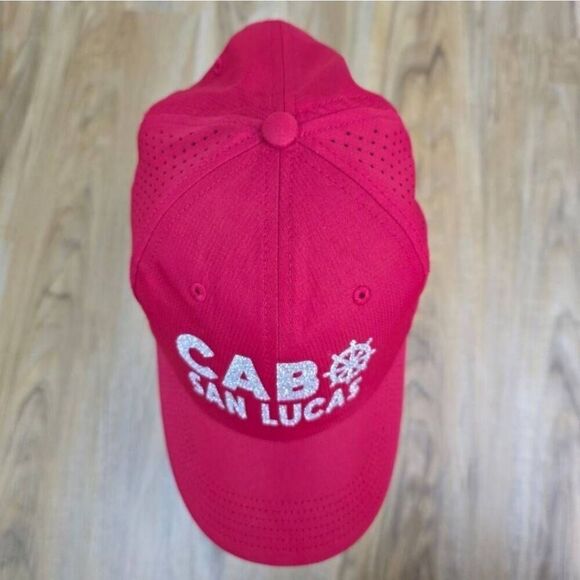 🔹️Fitcap Red Cabo San Lucas Mexico Beta Adjustable Athletic Hat - Picture 6 of 13